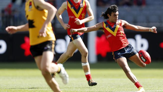 Blayne O’Loughlin playing for SA against WA. Picture: Dylan Burns/AFL Photos via Getty Images