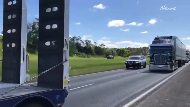 Protesting truck convoy