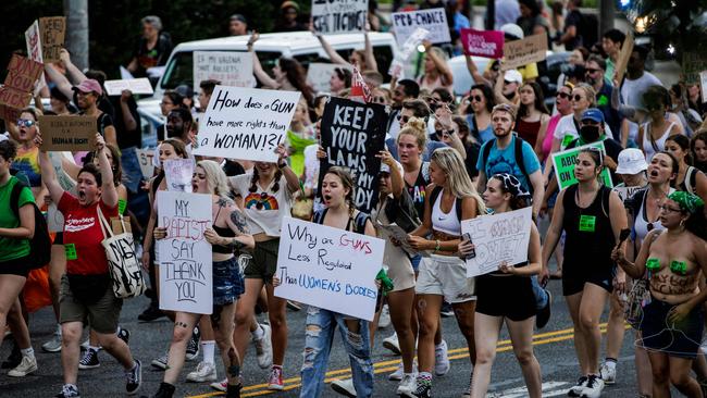 Abortion rights activists take the streets of Washington. Picture: AFP.