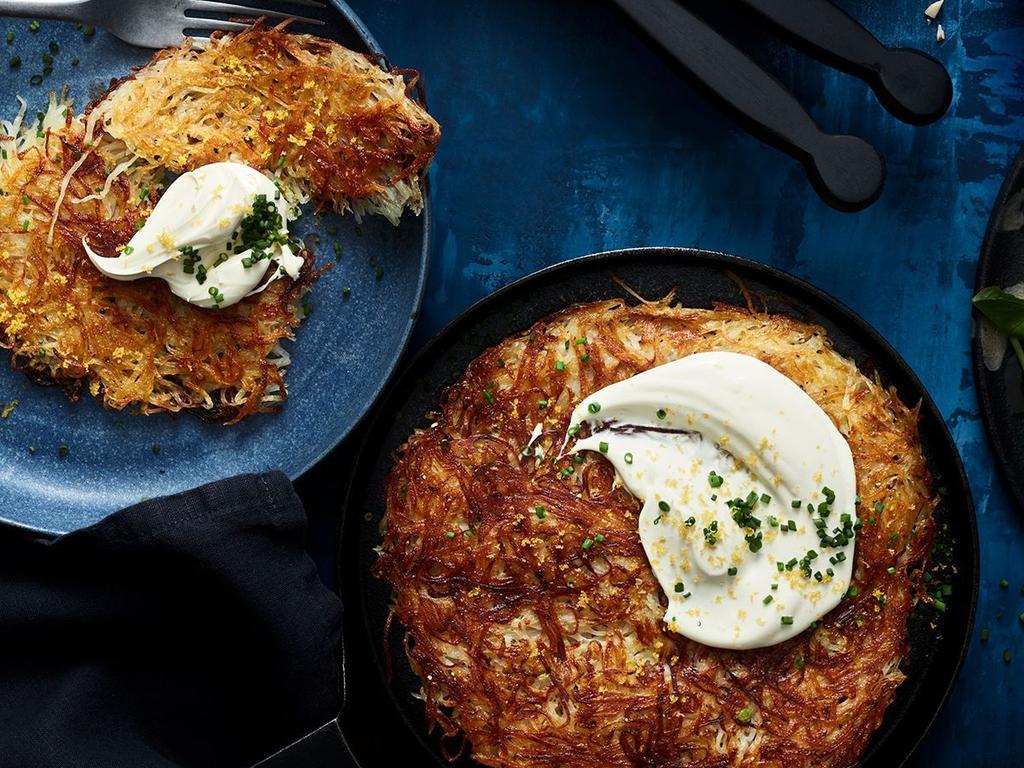 Rostis made from potatoes and cream.