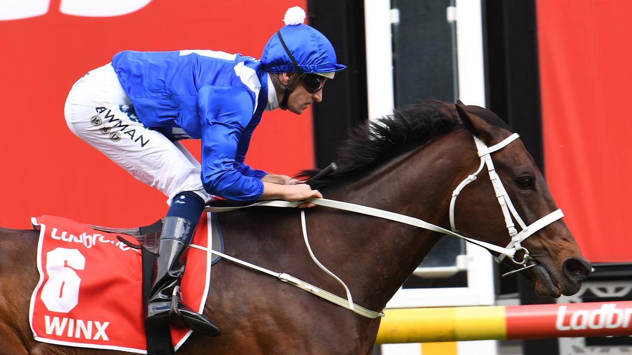 Winx claimed another piece of history with her fourth Cox Plate on Saturday. Picture: AAP