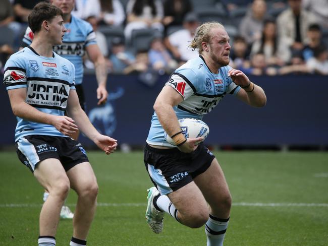 Samuel McCulloch on the move for Cronulla. Picture Warren Gannon Photography