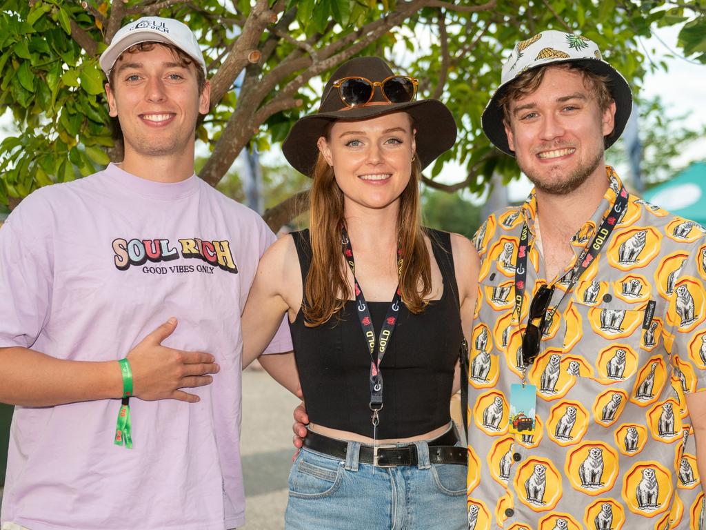 Joel Fleming, Dev Harvey and Jake Fleming at Rhythm on the Reef Saturday 30 September 2023 Picture: Michaela Harlow