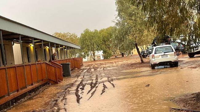 William Creek was flooded last month. Picture William Creek Hotel