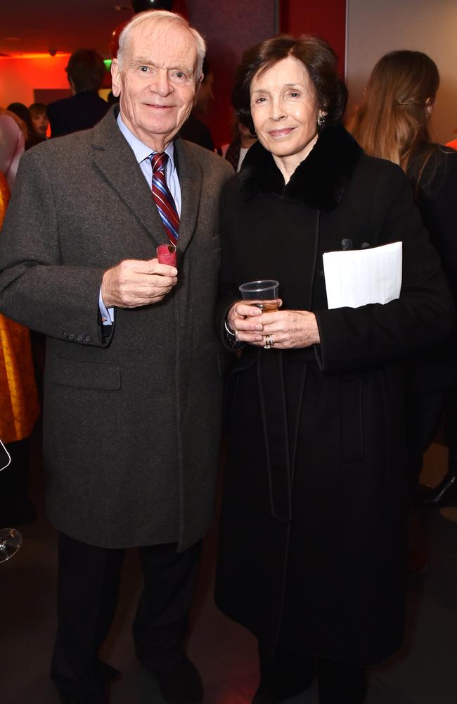 All for a good cause … money raised from auctioning the crown will go to a children’s hospital run by wife Mary, pictured with the novelist at the theatre in December 2022.