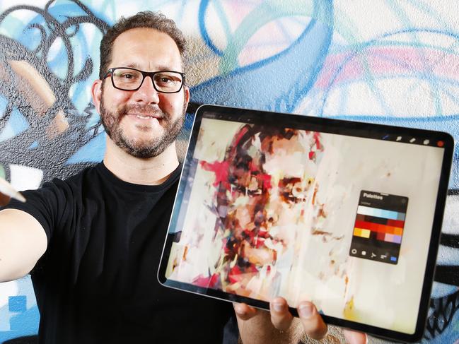 CEO and co-founder of Savage Interactive James Cuda is about to launch their latest update to their Apple award winning iPad app for artists called Procreate 5. Picture: Zak Simmonds