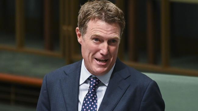 Former attorney-general Christian Porter gives his Valedictory Speech at Parliament House on March 29.