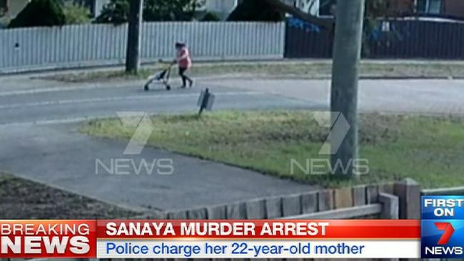 CCTV footage of Sofina Nikat was revealed after the mother was arrested over her baby’s death. Picture: Seven News