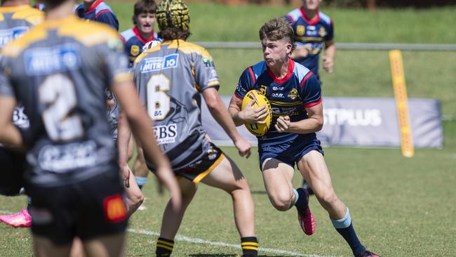 Matthew Drews in action for the Western Clydesdales in their trial match with the Sunshine Coast Falcons earlier this year. Picture: Kevin Farmer