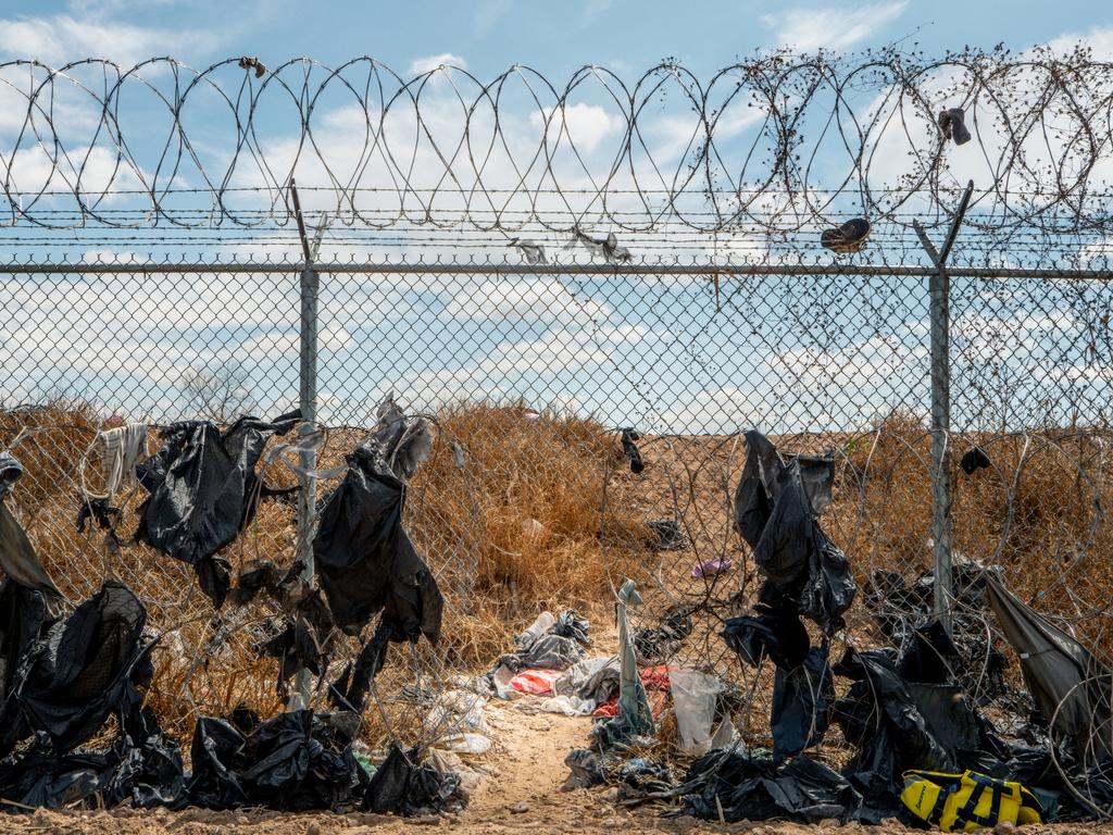 A breach in the fence by the Rio Grande in Texas emerges hours after the Supreme Court’s approval of Senate Bill 4, which allows state law enforcement officials to detain and arrest migrants suspected of illegally crossing into the U.S. Picture: Brandon Bell/Getty Images