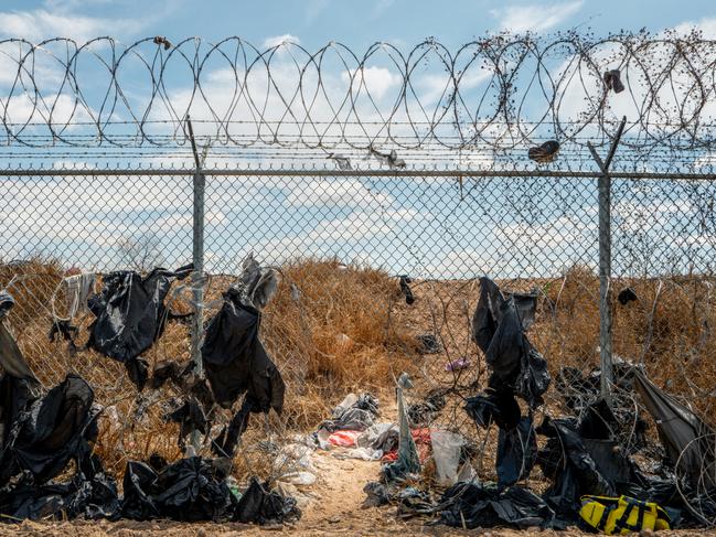 A breach in the fence by the Rio Grande in Texas emerges hours after the Supreme Court’s approval of Senate Bill 4, which allows state law enforcement officials to detain and arrest migrants suspected of illegally crossing into the U.S. Picture: Brandon Bell/Getty Images