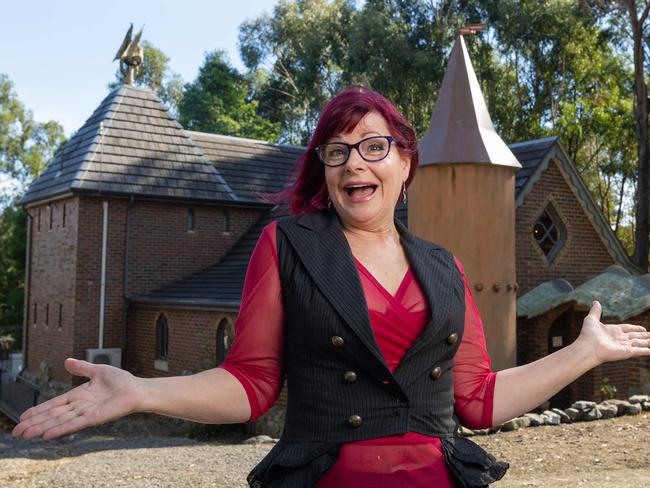 Nic Tate runs and lives at Mira Mira Fantasy Accommodation. She lives in her very own castle in Crossover.  Sunday story about homes that look like Castles. Picture: Jason Edwards