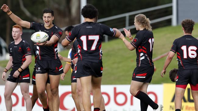 Endeavour players celebrate their hard-fought win. Picture: Jonathan Ng