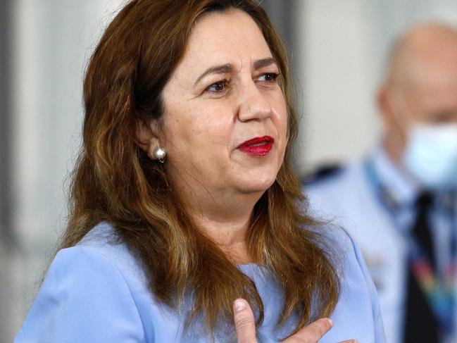 BRISBANE, AUSTRALIA - NewsWire Photos JANUARY 10, 2022: Queensland Premier Annastacia Palaszczuk during a press conference in Brisbane. Picture: NCA NewsWire/Tertius Pickard