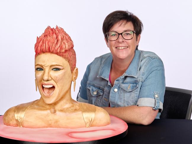 Renee Jarrett, of Daisy Cakes and Bakes, Currimundi, makes life size cake of famous singer P!nk. Picture - contributed.