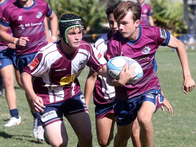 Day two of the King of the Country Rugby Union competition.Final between Toowoomba Bears (maroon) and Noosa Dolphins.Oliver Blades.8 April 2023 Southport Picture by Richard Gosling