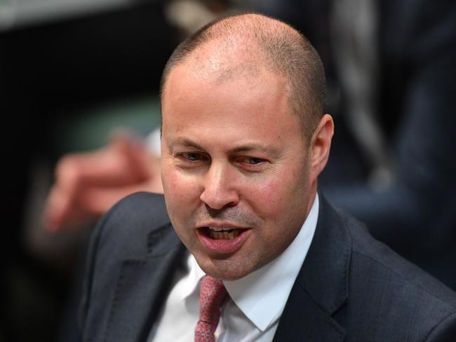 Treasurer Josh Frydenberg during Question Time in the House of Representatives at Parliament House in Canberra, Thursday, July 25, 2019. (AAP Image/Mick Tsikas) NO ARCHIVING