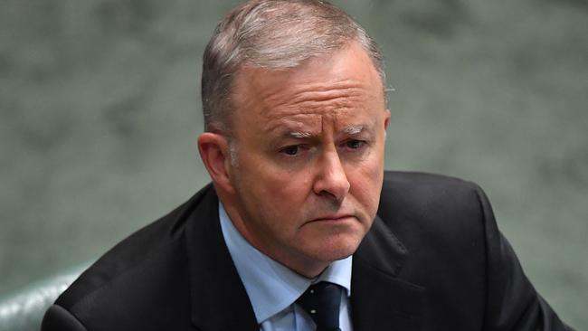 Opposition Leader Anthony Albanese in question time on Thursday. Picture: Getty Images