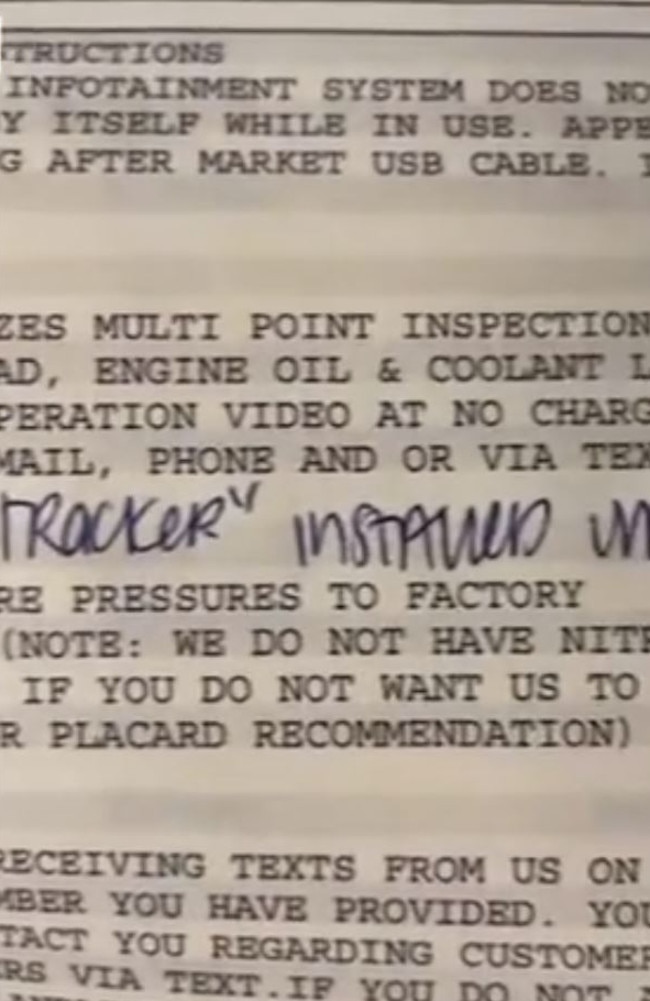 A mechanic has discovered a tracking device fitted to his female client’s car during a routine car service. Picture: TikTok