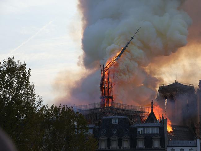 A huge destructive fire engulfs the famous Notre Dame cathedral in Paris, France. Picture by: AbacaPress / SplashNews.com