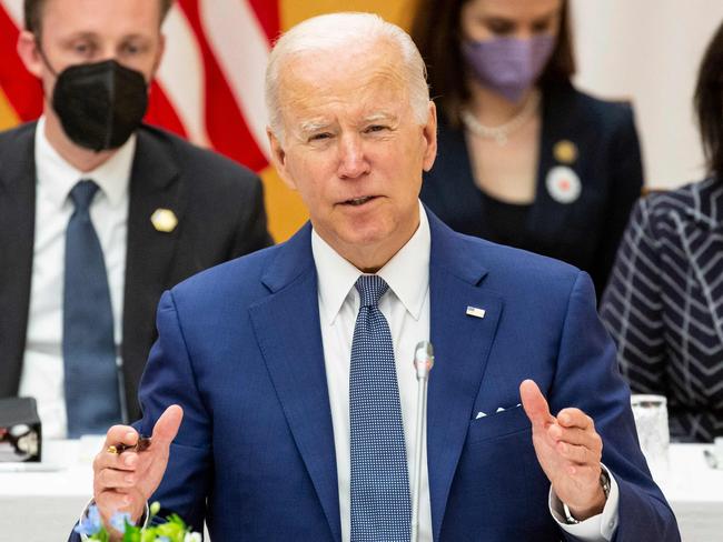 US President Joe Biden attends the Quad leadersâ Summit in Tokyo on May 24, 2022. (Photo by Yuichi Yamazaki / POOL / AFP)