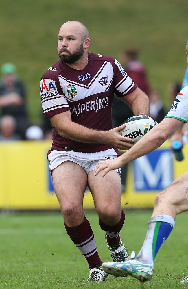 Manly's Glenn Stewart in action against the Raiders.