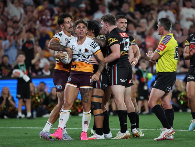 Adam Gee tempers growing emotions during the grand final. Picture: David Swift