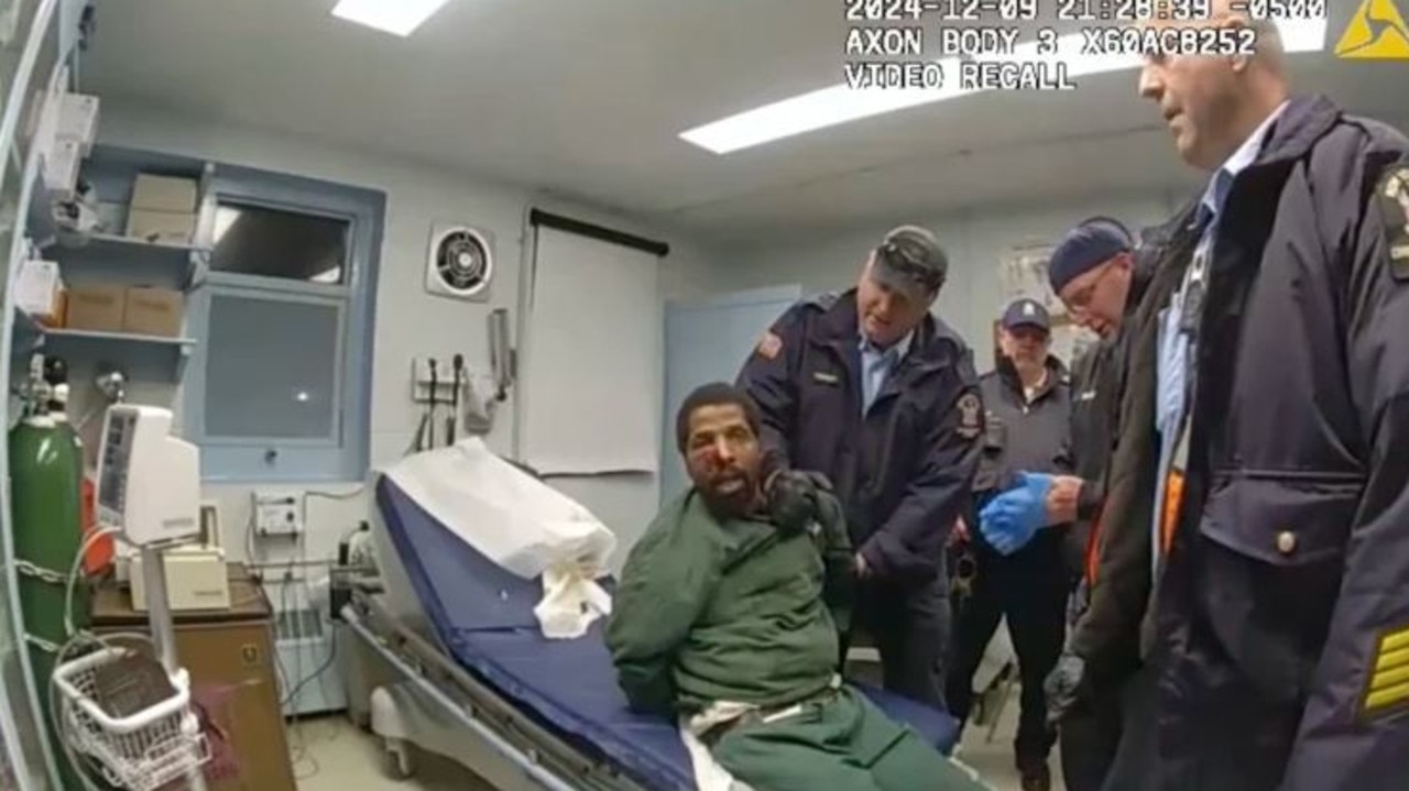 Robert Brooks appears to be beaten by officers in this harrowing footage. Picture: New York State Attorney-General's Office