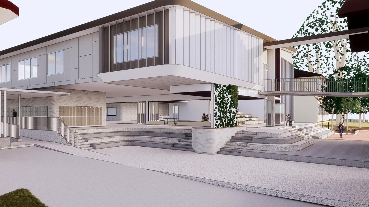 Concept art for the proposed new creative hub at the Glennie School in Toowoomba, which has been lodged with the council. Designs by Burling Brown Architects.