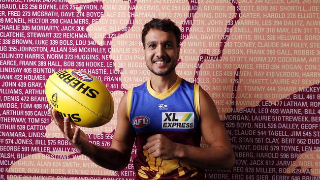 Brisbane’s Callum Ah Chee is happy to be making his 100th AFL appearance. Picture: Josh Woning)