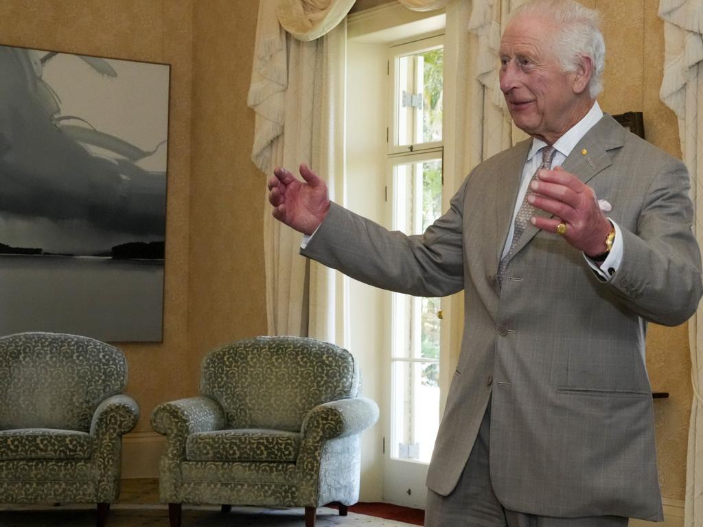 King Charles III inside the Royals home when they are in Sydney – Admiralty House.