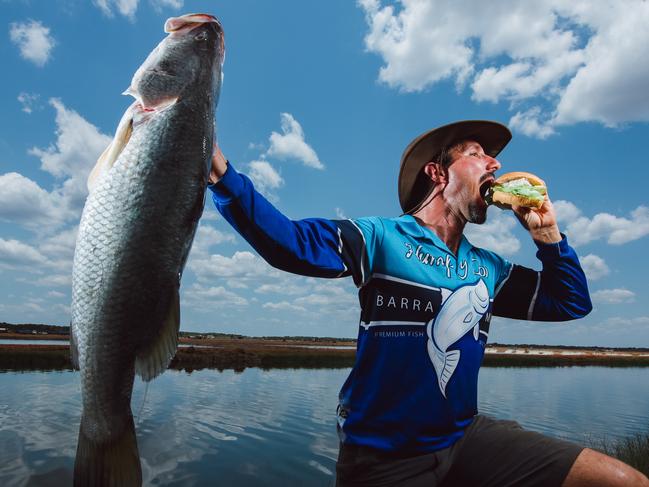 Humpty Doo Barramundi chief executive Dan Richards is celebrating National Barramundi Day with his team of about 150 employees and barra burgers. Picture: Glenn Campbell.