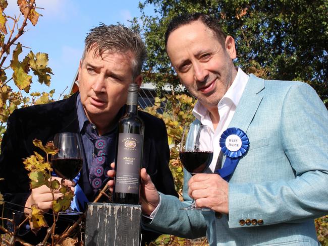 The Wine Bluffs Paul Calleja and Damian Callinan at the NationalWine Centre. Pics: SuppliedRef no