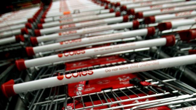 Online shopping makes up about three per cent of Coles supermarket sales.