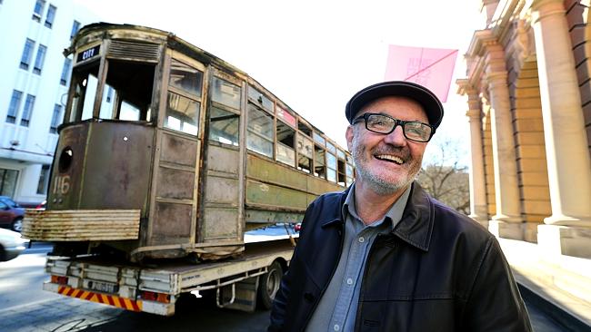 John Kelly, of the Hobart Tram Restoration and Museum Society, with the last surviving tr