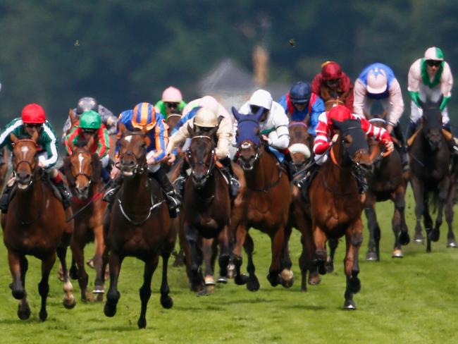 ASCOT, ENGLAND - JUNE 16: Ryan Moore riding Order of St George (C) wins the Gold Cup in Honour of The Queens 90th Birthday on day 3 of Royal Ascot at Ascot Racecourse on June 16, 2016 in Ascot, England. (Photo by Alan Crowhurst/Getty Images for Ascot Racecourse)