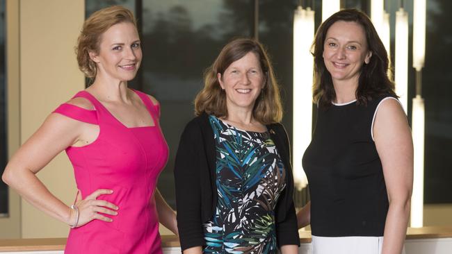 Event organisers and Western Sydney Women co-founders Amanda Rose and Maria Kovacic with keynote speaker Consul General Valerie Fowler (centre).