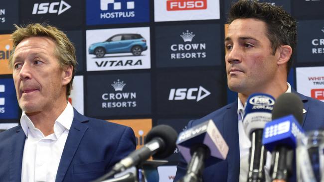 Cronk announces his move to Sydney in 2018. Photo: Tony Gough