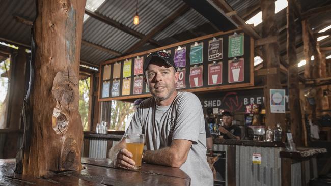 Tom Freeman, owner of the Woolshed Brewery on the Murray River near Renmark. Picture: Simon Cross