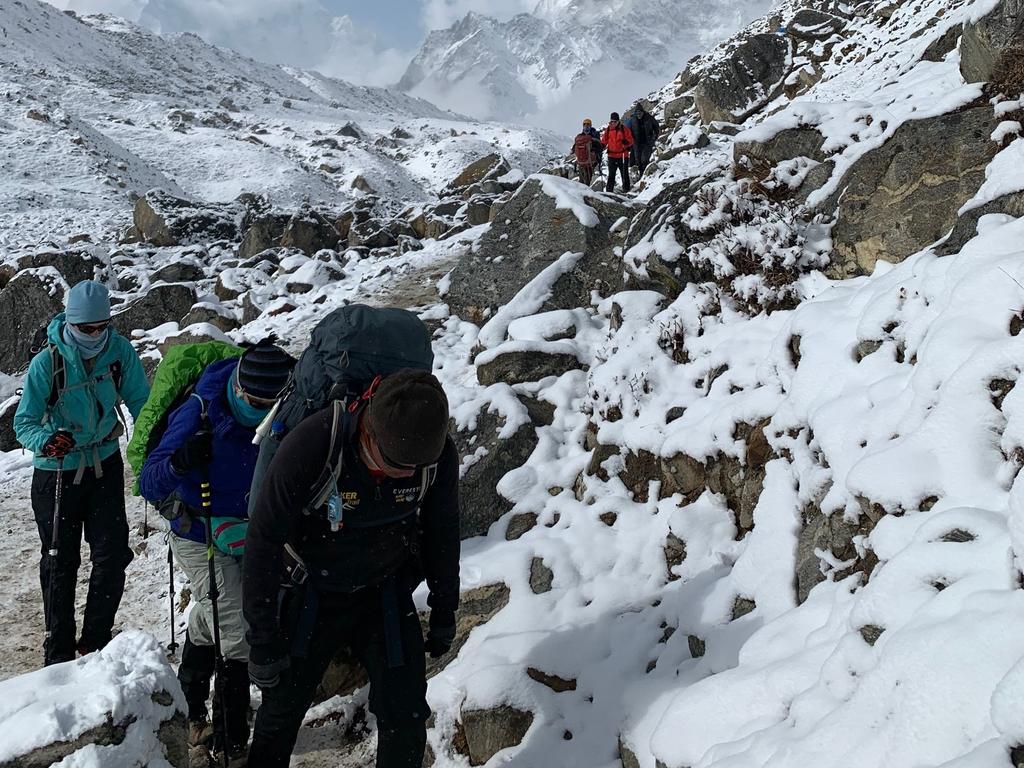 Heading towards Base Camp breathing becomes increasingly difficult.