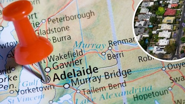 Adelaide map and houses inset