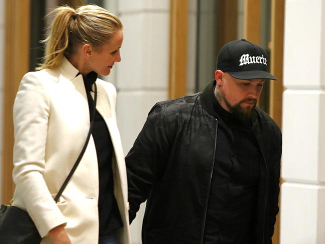 Cameron Diaz with husband Benji Madden at Sake in Double Bay. Pic: Dylan Robinson