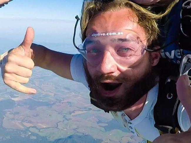 Loyson skydiving in Tropical North Queensland. He received a maximum of four years in jail, with a non-parole of two and half years. Picture: Instagram