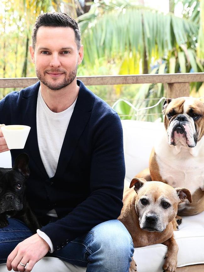 Palmer with his dogs. Picture: Instagram 