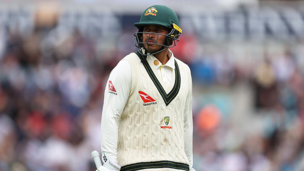 Usman Khawaja was unimpressed at the change of ball. Picture: Getty