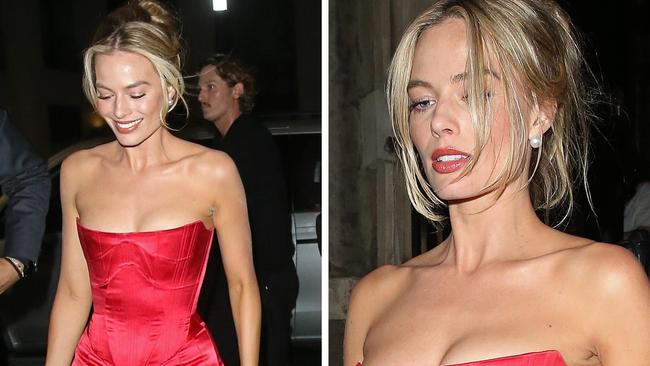 Margot Robbie leaves the Barbie afterparty.