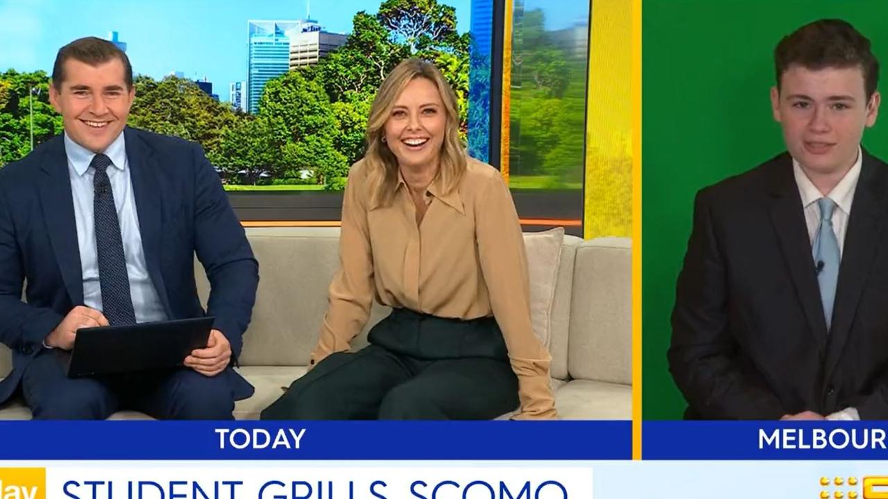 Leonardo Puglisi’s cheeky swipe at Scott Morrison prompted shocked laughter from the Today show hosts. Picture: Today/Channel 9