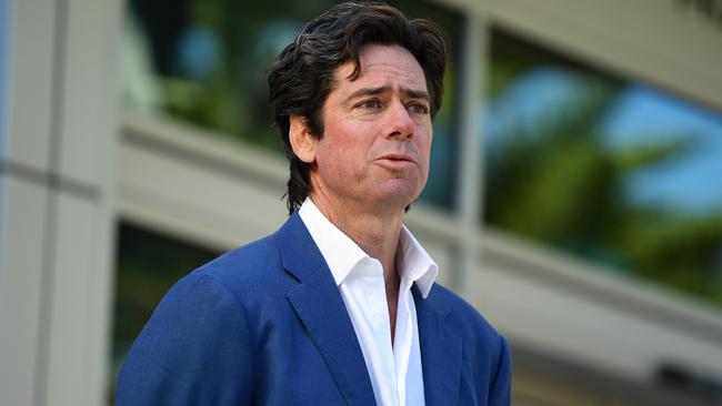 AFL Chief Executive Gillon McLachlan explains there’s several options on the table. (AAP Image/James Ross)