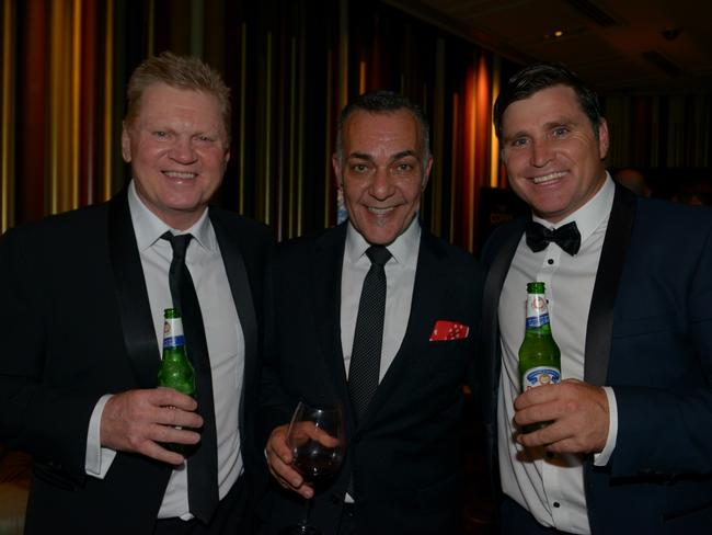 Paul Vautin, John Lazarou and Shane Crawford at the 2017 Channel Nine Logies Coffee Club after party. Picture: Channel Nine