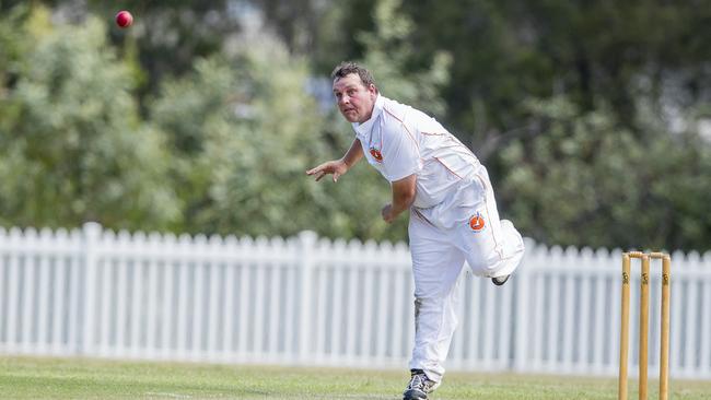 Cricket Gold Coast first grade match between Southport Labrador (batting) and Runaway Bay (fielding) at GUGC Sports Oval (Morrie Glasman Oval) on Saturday. Runaway Bay's Jared Austin. Picture: Jerad Williams